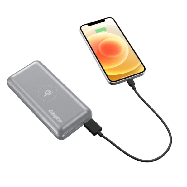 ⁦מטען נייד סוללת גיבוי Energizer 20,000mAh 22.5W PD + Wireless Charge⁩ – תמונה ⁦3⁩