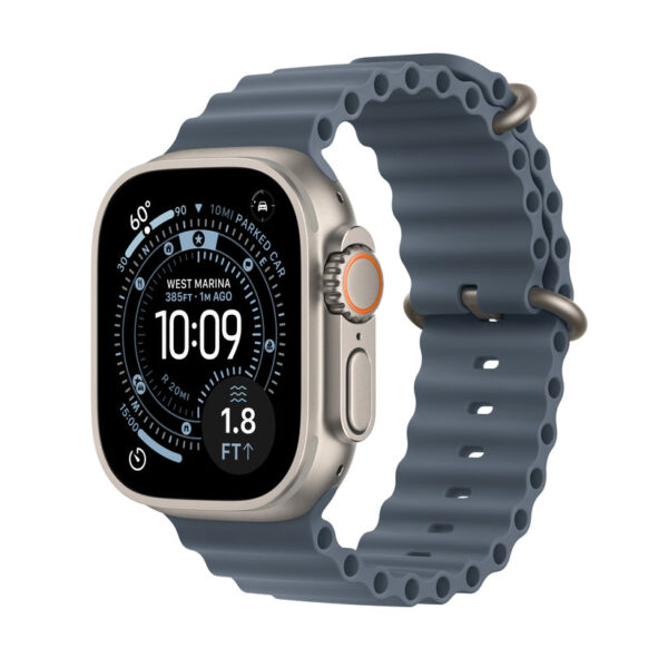 ⁦שעון חכם Apple Watch Ultra 3 49mm Titanium Case Ocean Band GPS +‎ Cellular אפל - יבואן רשמי⁩ – תמונה ⁦3⁩